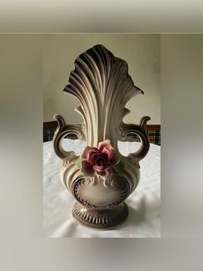 Capodimonte Large Two Handled Italian Porcelain Vase Urn Beautiful Vintage